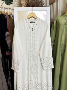 Abaya Noulfa JetBlack Abaya / Outer - Abaya with Zipper Elegant/ Abaya Turky /Abaya Lebaran 2025