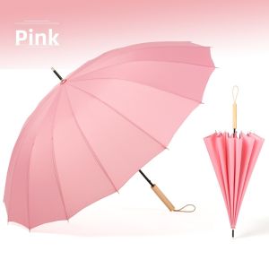 Auto Open Customizable Handle Engraving Japanese Fresh Style Reinforced Long-handle Umbrella