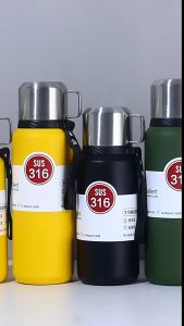 Bình giữ nhiệt inox 316 giữ nhiệt 24h SY820 dung tích 1000ml 1500ml có giỏ lọc trà kín và nắp cốc