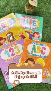 Buku Stiker Belajar Anak: Mengenalkan ABC, 123, Warna & Bentuk kepada Anak