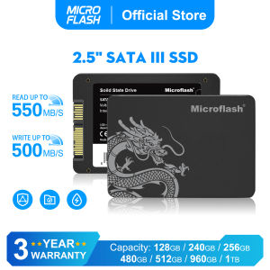 Microflash 2.5 Inch SATA III SSD 128GB/240GB/256GB/480GB/512GB/960GB/1TB Internal Solid State Drive for Laptop Desktop Computer