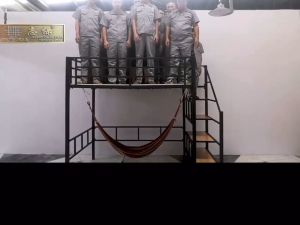 Iron Loft Bed With Double Upper Floor And Lower Hollow Iron Frame Bed To Save Space And High-speed Iron Bed EISF