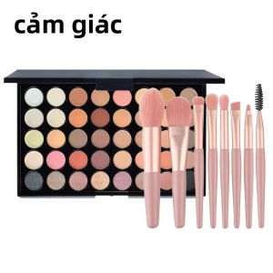 Bảng Phấn Mắt 40 Màu POPFEEL Với 8 Cọ Màu Hồng Kết Hợp Phấn Lì Và Nhũ Có Sắc Tố Cao Lâu Trôi Kích Thước Đầy Đủ