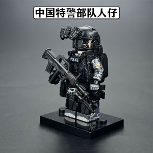 Military Black Police Soldier Assembly Toy Brick Figure Educational Playset Child Puzzle Building Blocks Chinese Manufacturer