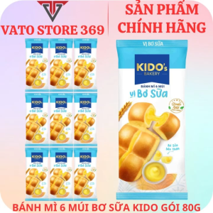 Bánh mì 6 múi vị bơ sữa KIDO tươi gói 80g
