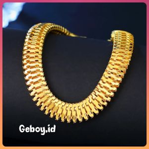Gelang emas Rantai Pipih Lebar Model Sisik Ular