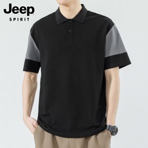 เสื้อยืดคอโปโลแขนสั้นผู้ชาย JEEP SPIRIT ฤดูร้อนปี 2024 สไตล์ลำลอง เสื้อผ้าทำงาน คอโปโล ทรงหลวม สีพื้น ใส่สบาย