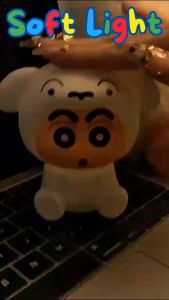 Lampu Tidur LED Crayon Shinchan Silikon Lembut Touch Sensor Dekorasi Kamar dan Meja Kerja