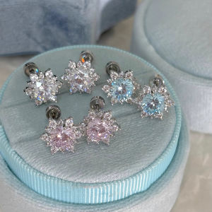 Swag Jewelry Studio: Korean Fashion Diamond Snowflake Earrings & Silver School Birthday Gift