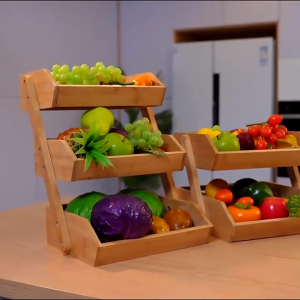 Nanzhu Storage Rack Three-layer Fruit Basket Drain Rack Fruit and Vegetable Storage Frame Creative Desktop Storage Bread Rack Creative Multifunctional Double-layer Assembly Fruit Plate Three-layer Vegetable Kitchen Storage Rack Snack Storage