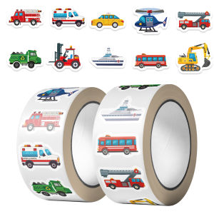 500PCS/Roll Cute Truck Construction Vehicle Sealing Stickers Decoration Decals DIY Laptop Phone Fridge Rewards Gifts Toy