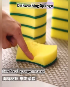 Kitchen Dishwashing Sponges Dual-purpose Non-Scratch Double-sided Cleaning Scrub Decontamination Sponge Household Accs