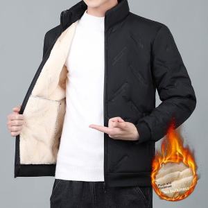 Mens down Cotton Jacket Lamb Velvet Stand Collar Outdoor Sports Coat Windproof Waterproof Warmth Youth Fashion Loose Fit