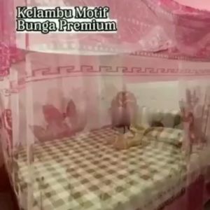 Kelambu tidur Anti Nyamuk Motif Bunga Premium Ukuran Super Jumbo 200x180cm