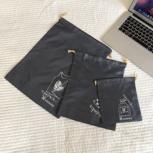 Outdoor Travel Value Pack of Three Drawstring Underwear Storage Bags Waterproof Dustproof Shoe Bags with Drawstrings