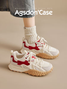 Agsdon Womens Thick Bottom Breathable Sports Shoes Fashionable Casual Sneakers Dequn Style Increased Height Autumn New Arrival