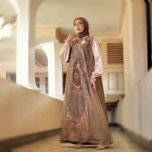 Gamis Syari Dress Lebaran Kondangan Terbaru Motif Ekslusif - Shirin Zein Liliana Series
