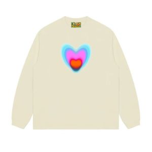 Goodgod Heavyweight Pure Cotton Long Sleeve T-Shirt 300g Colorful Graffiti Heart Doodle Hiphop Style Fashionable Clothing