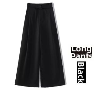 MEITESIJIAONU | Sunset Red High-Waisted Drapey Straight Leg Wide Pants