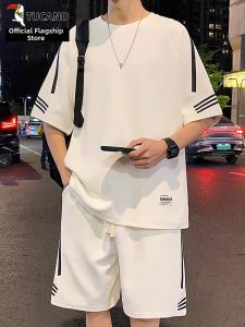 TUCANO | Mens Summer Ice Silk Sport Suit Short Sleeve T-Shirts and Pants Set