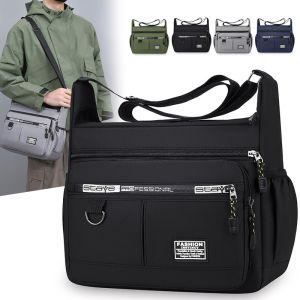 Multi-Layer Mens Messenger Bag Durable Crossbody Shoulder Bags for Men with Multiple Pockets Sling Pack For Work Travel Casual