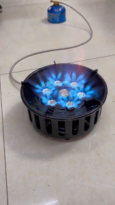 7-core 21000w Strong Fire Power Camping Stove Portable Tourist Gas Burner Windproof Outdoor Stoves