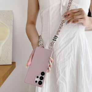 Soft Silicone Crossbody Lanyard Strap Case For Samsung S25 Ultra S24 FE S23 Ultra S22 S21 S20 FE A56 A36 A55 A35 A54 A73 Cover