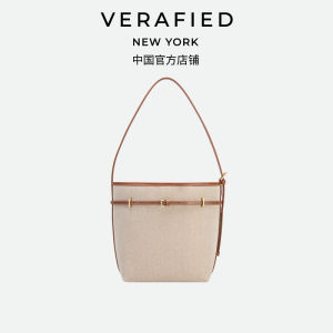 New Year Gift VERAIFIED Luxury Canvas Bucket Bag Small Size High Quality British Style Womens Handbag for Daily Use