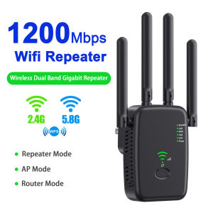 Wireless WiFi Repeater 1200Mbps/300Mbps WiFi Signal Repeater Dual-Band 2.4G5G WiFi Extender Antenna Network Amplifier WPS Router