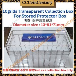【IN STOCK KL】MINGT 10slot Graded Coin Protector box Collections Storage Box *明泰’ 鉴定保护盒收集盒