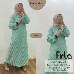 Firla midi dress wanita bubble knit jumbo fit to XXL mewah elegan kekinian