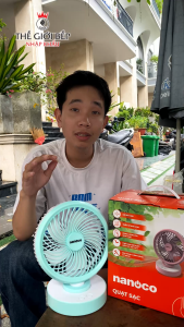 Quạt sạc điện 4 cấp độ Nanoco NRF6213G / NRF6213P Pin 3600mAh - BNK