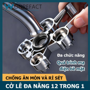 Cờ Lê vòi 12 trong 1-đa chức năng vật liệu hợp kim bền thích hợp để sửa chữa ống nước lắp đặt và tháo vòi nhà bếp và phòng tắm không rỉ sét