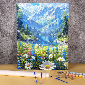 Painting By Numbers Adults Crafts Flowers Mountains Wall Art Picture Easy Number Drawing on Canvas Oil Paint Handicraft Gift