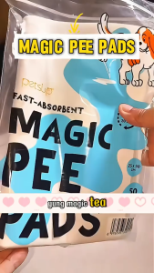 Petsup Magic Pee Pads Fast Absorbing Dog Training Pads with Soft Non Woven Top Layer Water Absorbing Polymer Helps Keep Potty Areas Cleaner and Fresher with Odor Control for Cats & Dogs