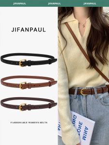 JIFANPAUL | New Fashionable Versatile Brown Skinny Belt