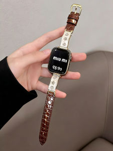 Uhada | Dây Đeo Kim Loại & Da Hình Mô Típ Cá Sấu Thời Trang cho Apple Watch
