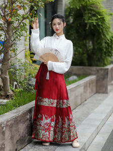 Dreamy Qingyun Crane Lotus Rear Split Qipao Skirt Chinese Style Revamped Hanfu Womens Fashion Autumn Winter Online Exclusive