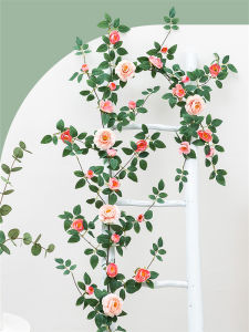 Decorative Artificial Rose Vine Wall Hanging Flowers for Living Room Balcony Courtyard Air Conditioner Pipe Shade Decoration