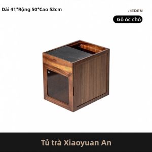JIAZHU | Tủ Trà Gỗ Hạnh Nhân Di Động Đa Năng