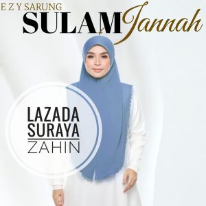 [Sulam Penuh] Bidang 55 Tudung Sarung Sulam Chiffon Awning Scuba