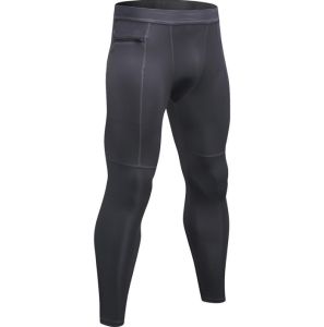 HOLA Compression Tights Mens Running Legging Gym Training Joggings Sportswear Sports Pants with Pocket Skinny Trousers Soccer Pants