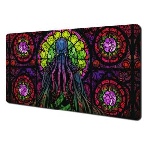 Cthulhu Stained Glass Extended Gaming Mouse Pad XXL Desk Mat with Stitched Edges 2mm/3mm Thick