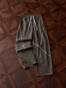 ZHUOCAN | Light Brown Quick Dry Elegant Ice Silk Breathable Street Style Drape Trousers Mens Summer Casual Pants