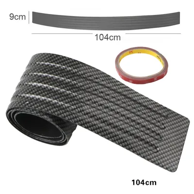 Carbon/Black Universal Car Trunk Door Guard Strips Sill Plate Protector Rear Bumper Guard Rubber Mouldings Pad Trim Cover Strip