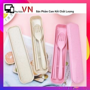 Bộ 3 Món Thìa Đũa Dĩa Lúa Mạch Kèm Hộp Tiện Lợi -  Bộ MuỗngThìa Nĩa Dùng Cá Nhân Mang Đi Du Lịch / Muỗng Cà Phê  Thìa Ăn Cơm  Ăn Cháo