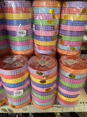 ริบบิ้น 10ม้วน/แพ็ค ริบบิ้นเหรียญโปรยทาน ริบบิ้นพวงมาลัย ริบบิ้นห่อของขวัญ