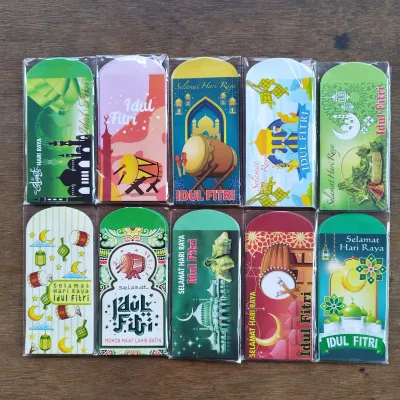 100 Lembar Angpau Amplop Lebaran Motif Snack 1 Pak