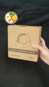 [Random Colour]Multi-Purpose 8pcs Plates Set-plastic plate tableware dining for snackfruitfood plate