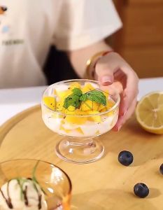 LUNA [Jenn Dessert Cup] Modern Style Ice Cream Sorbet Dessert Snacks Ceramic Plate Bowl Household Dining Tableware Cup